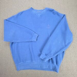Faconnable Mens Blue Cotton Ribbed Crewneck Sweater Size S